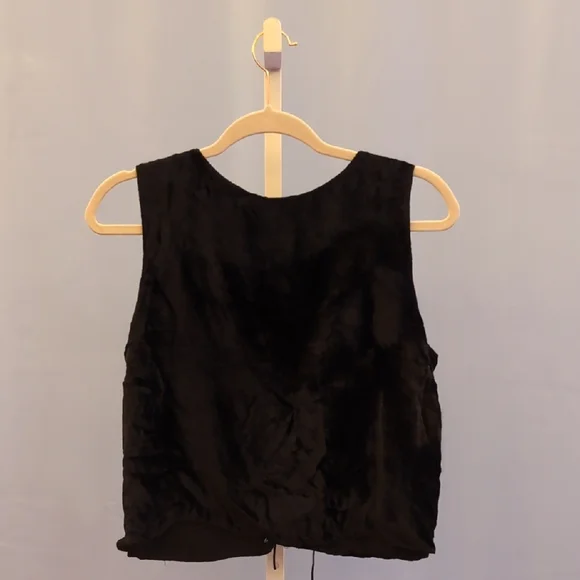 Tree of Life Black Floral Embroidered Lace-Up Blouse - Picture 2 of 5